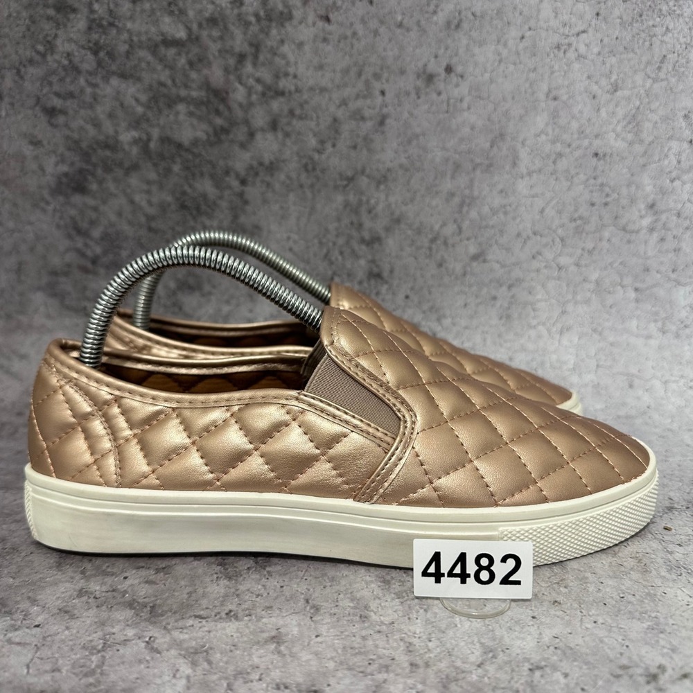 Weeboo Becky-01 Sneakers Women 8.5 Rose Gold Quilted Slip On Casual Shoe